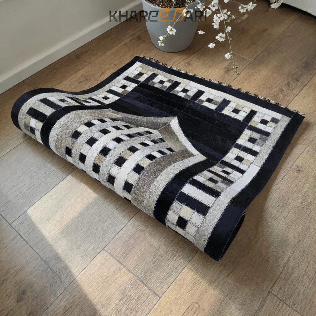 Designer Leather Prayer Mat with Real Goat Hair | Premium Luxury Janamaz