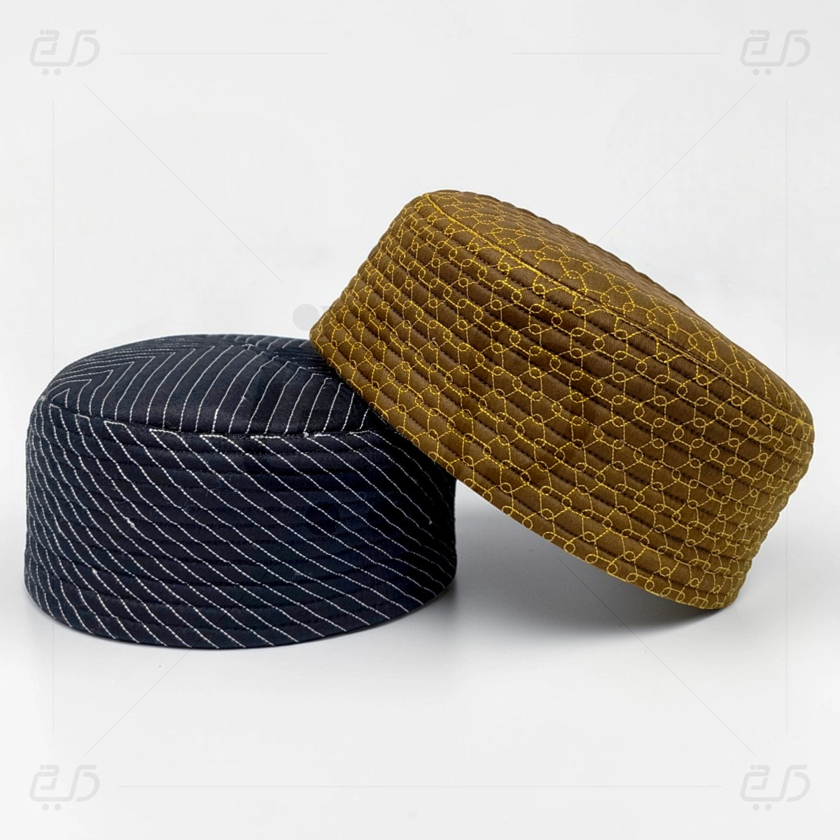 Premium Reversible  Dual Design (Geometric & Chevron Stitch) Prayer Topi