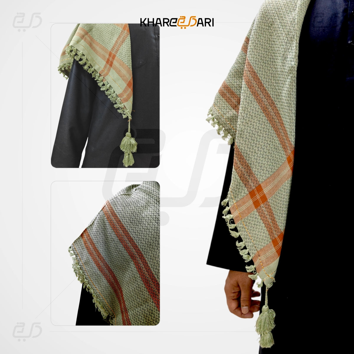 Checkered Cotton Scarf – Tassel Edge