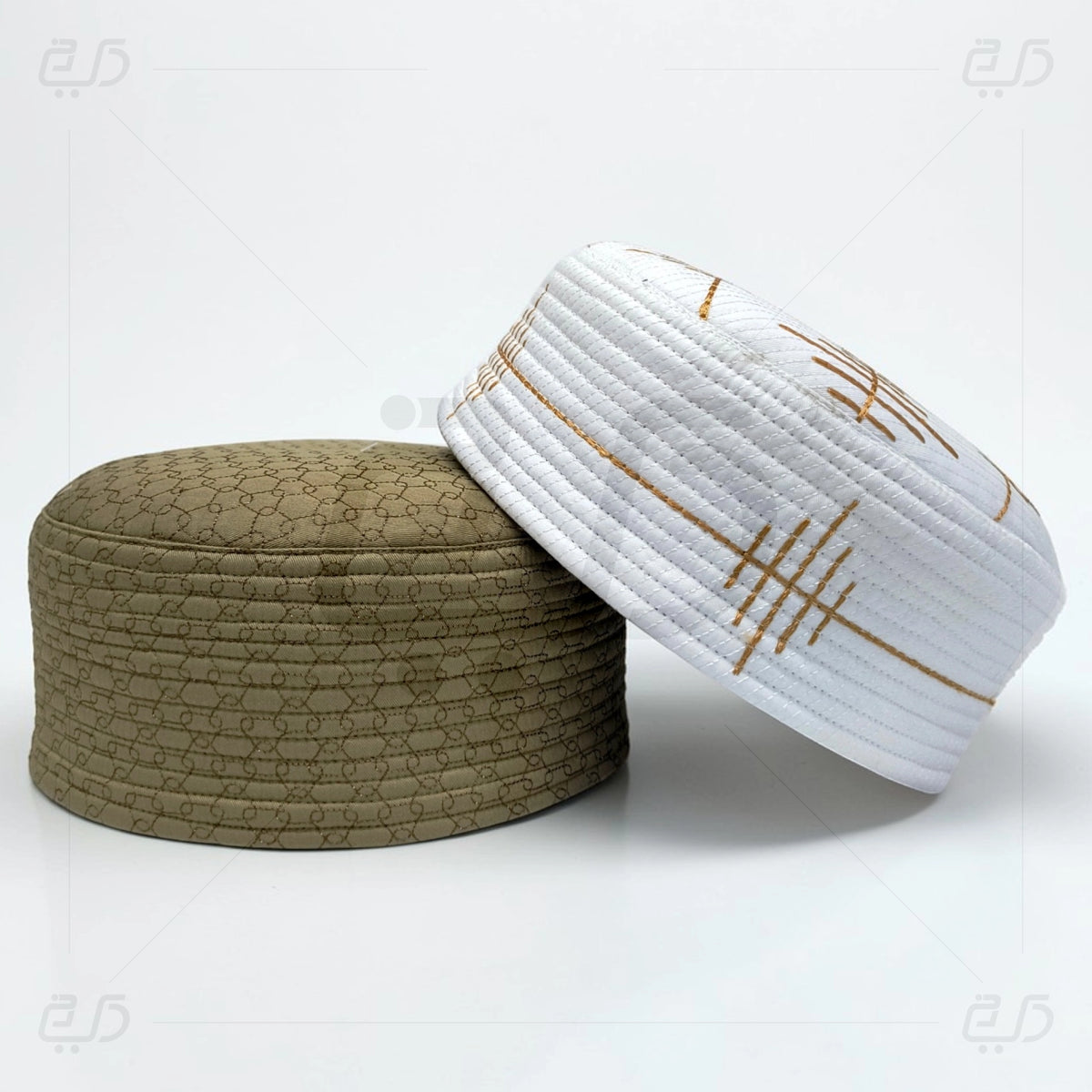 Gold Stitch Reversible Namaz Cap