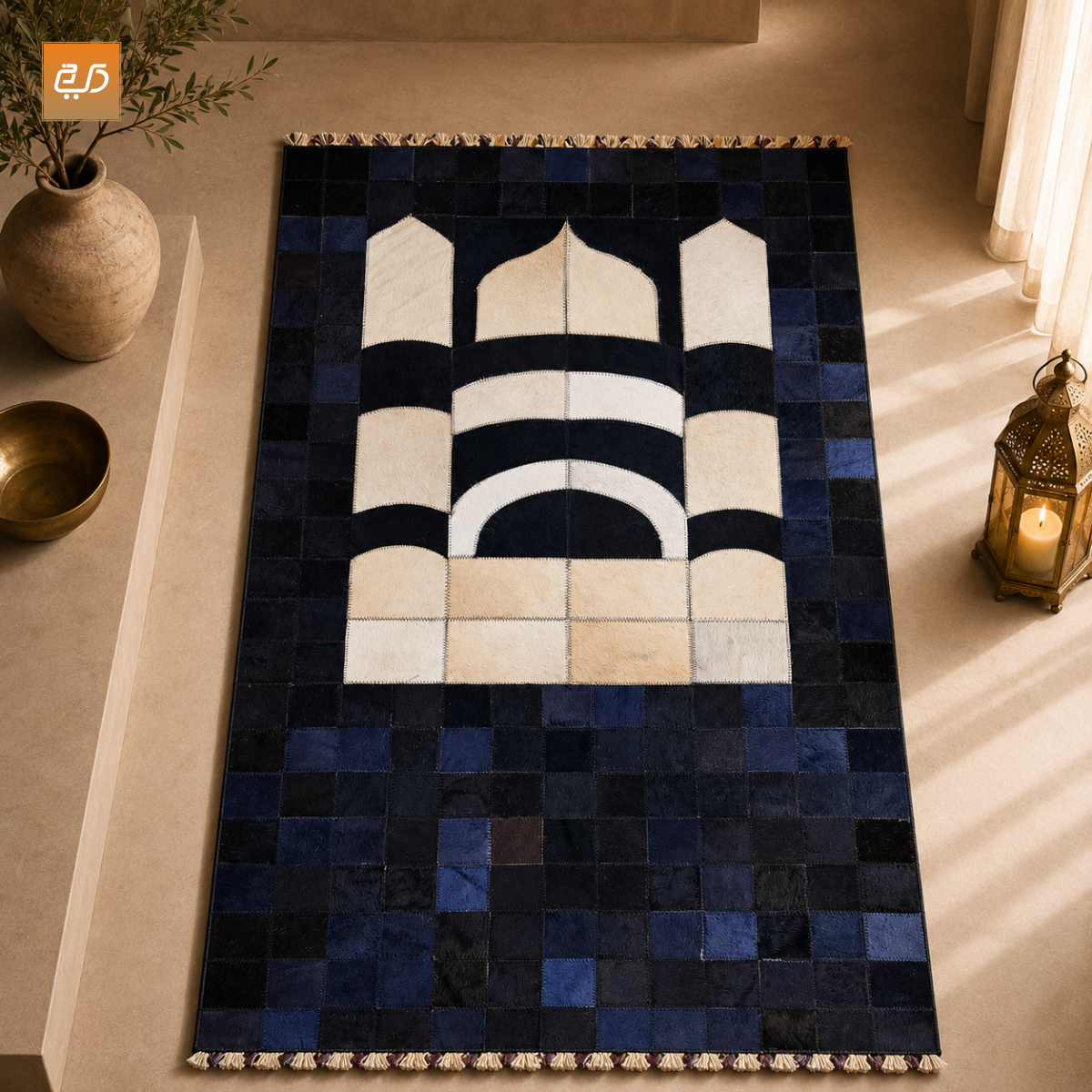 Pure Leather Janamaz - Masjid Design  | Goat Hair