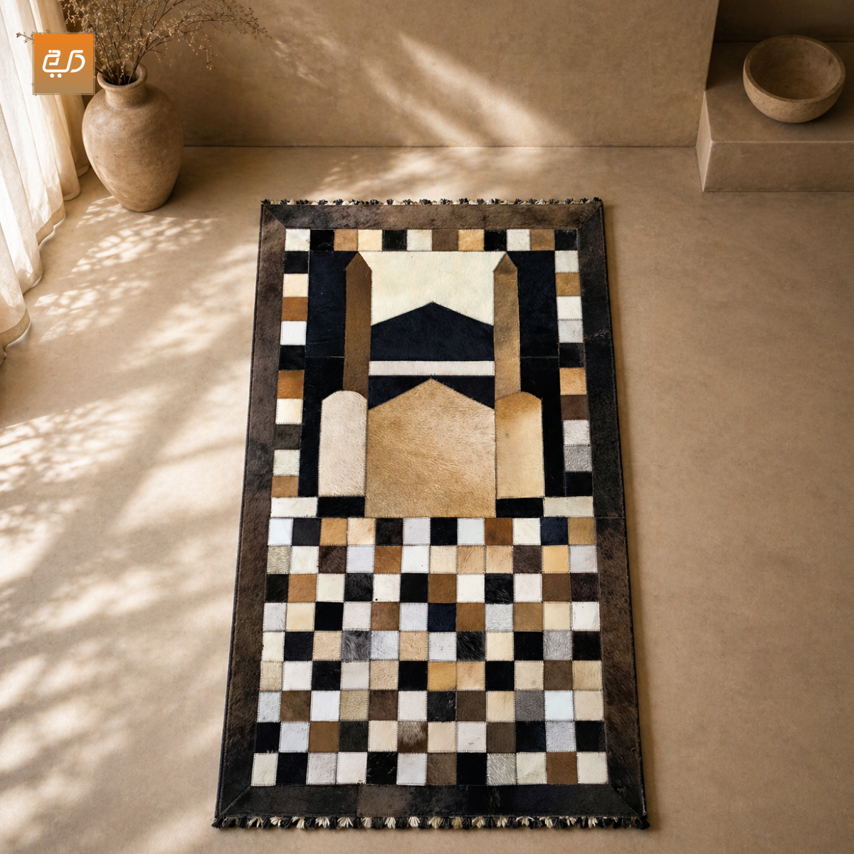 Pure Leather Janamaz - Masjid Design  | Goat Hair