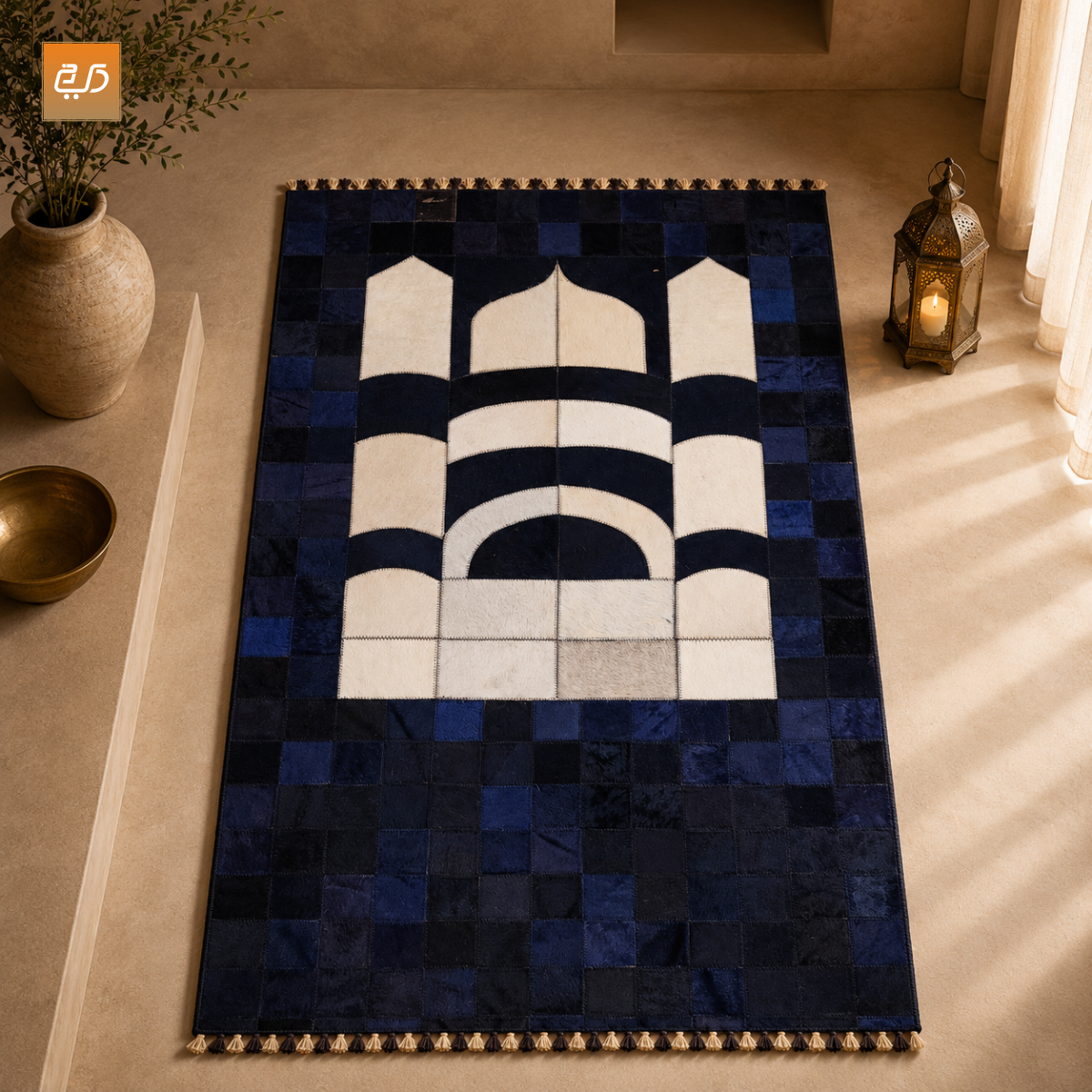 Patchwork Leather Janamaz | Real Goat Hair