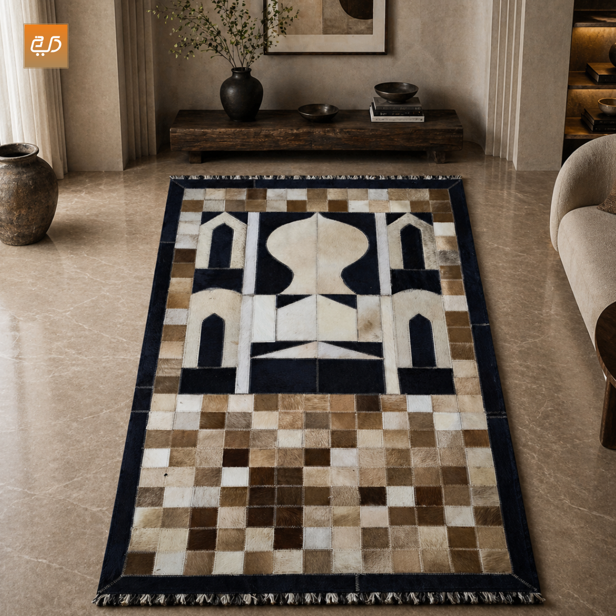 Pure Leather Janamaz — Masjid Design | Goat Hair