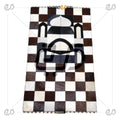 Pure Leather Prayer Rug with Natural Goat Hair – Masjid Design - Khareedari 