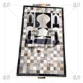 Premium Handmade Leather Janamaz | Goat Hair Patchwork Prayer Rug - Khareedari Dark Grey