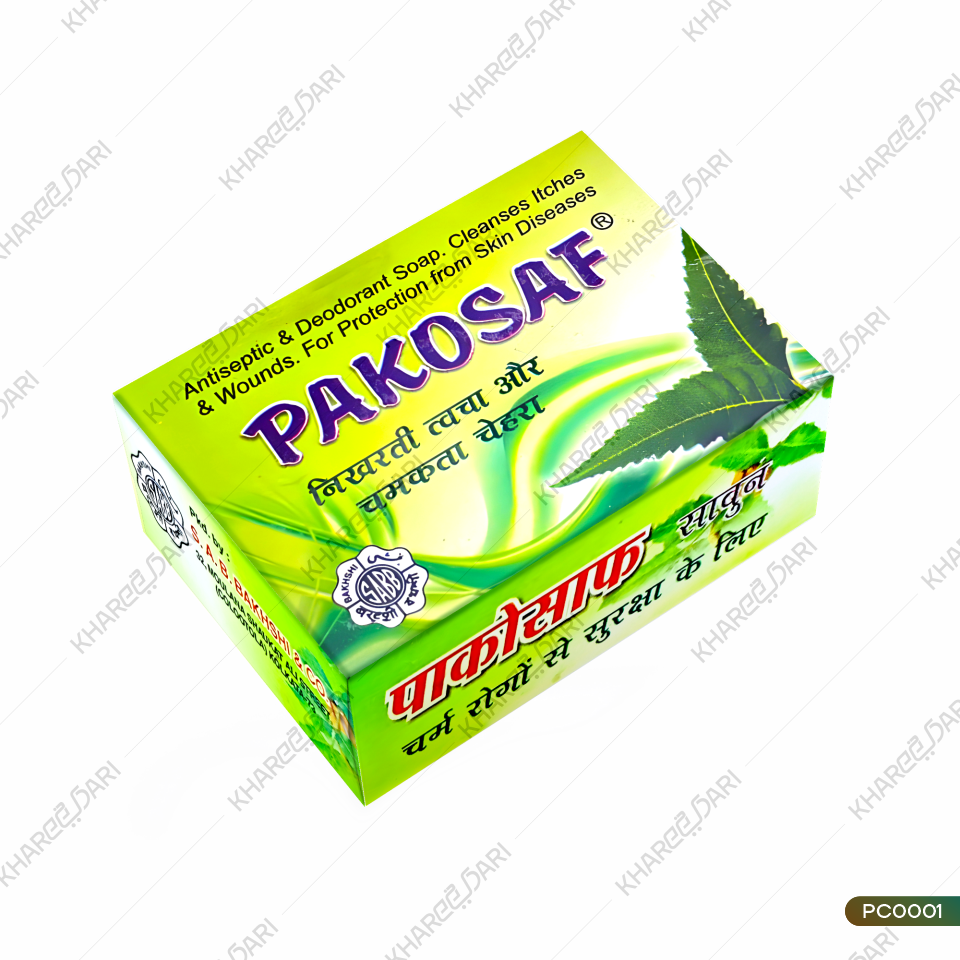 PAKOSAF NEEM Antiseptic & Deodorant Soap | 12 Pieces
