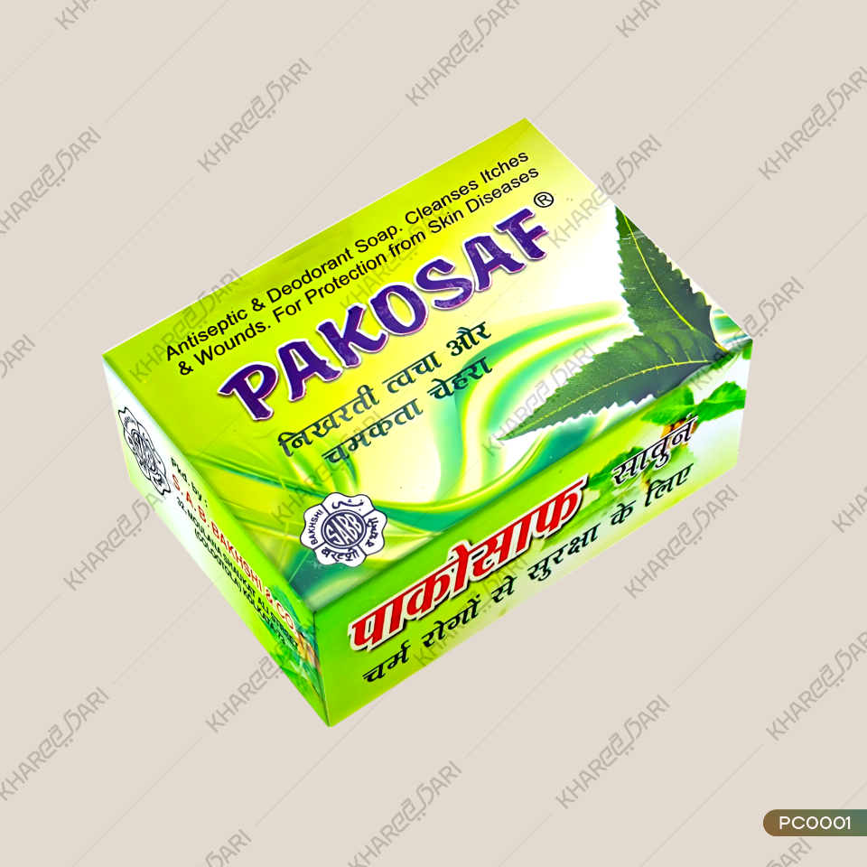 PAKOSAF NEEM Antiseptic & Deodorant Soap | 12 Pieces