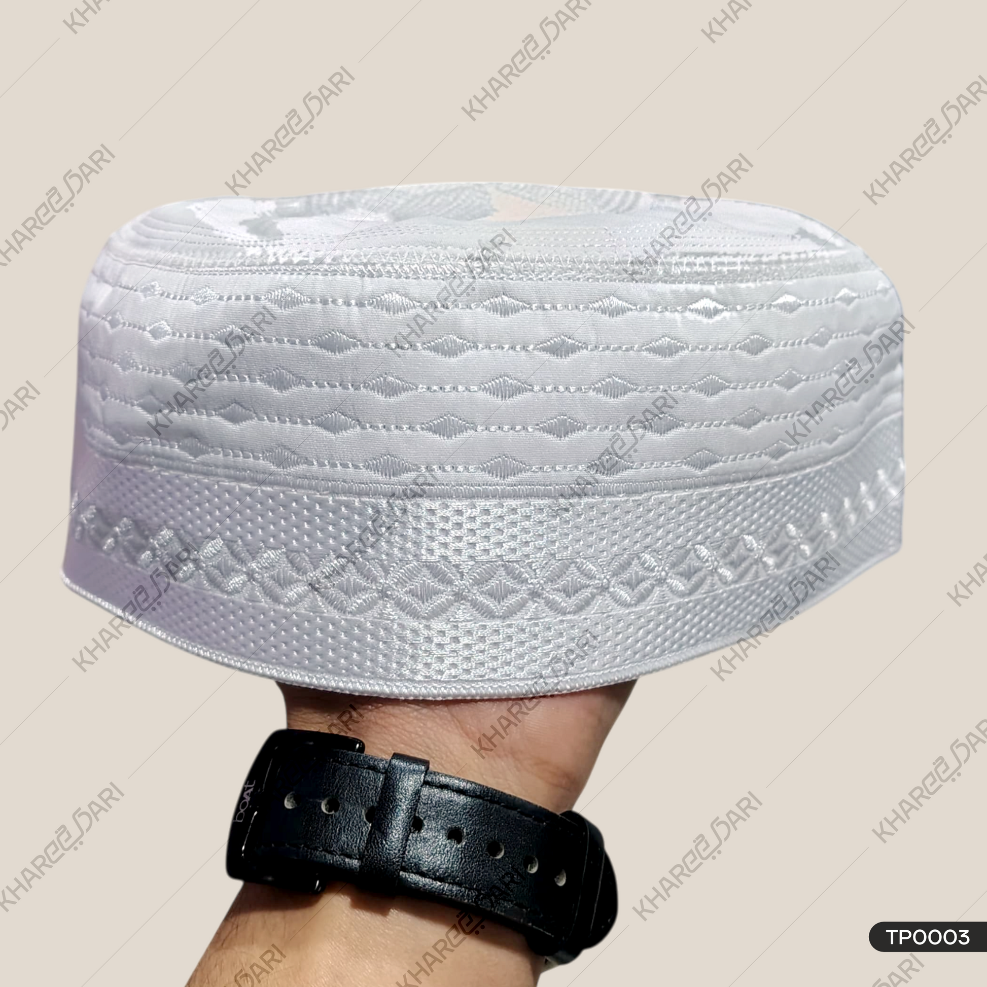 Ruby Arts Prayer Cap (Topi) Zigzag  Pattern