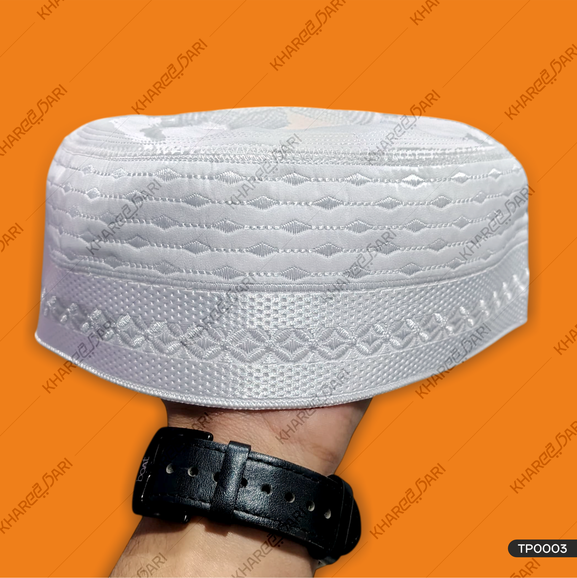 Ruby Arts Prayer Cap (Topi) Zigzag  Pattern