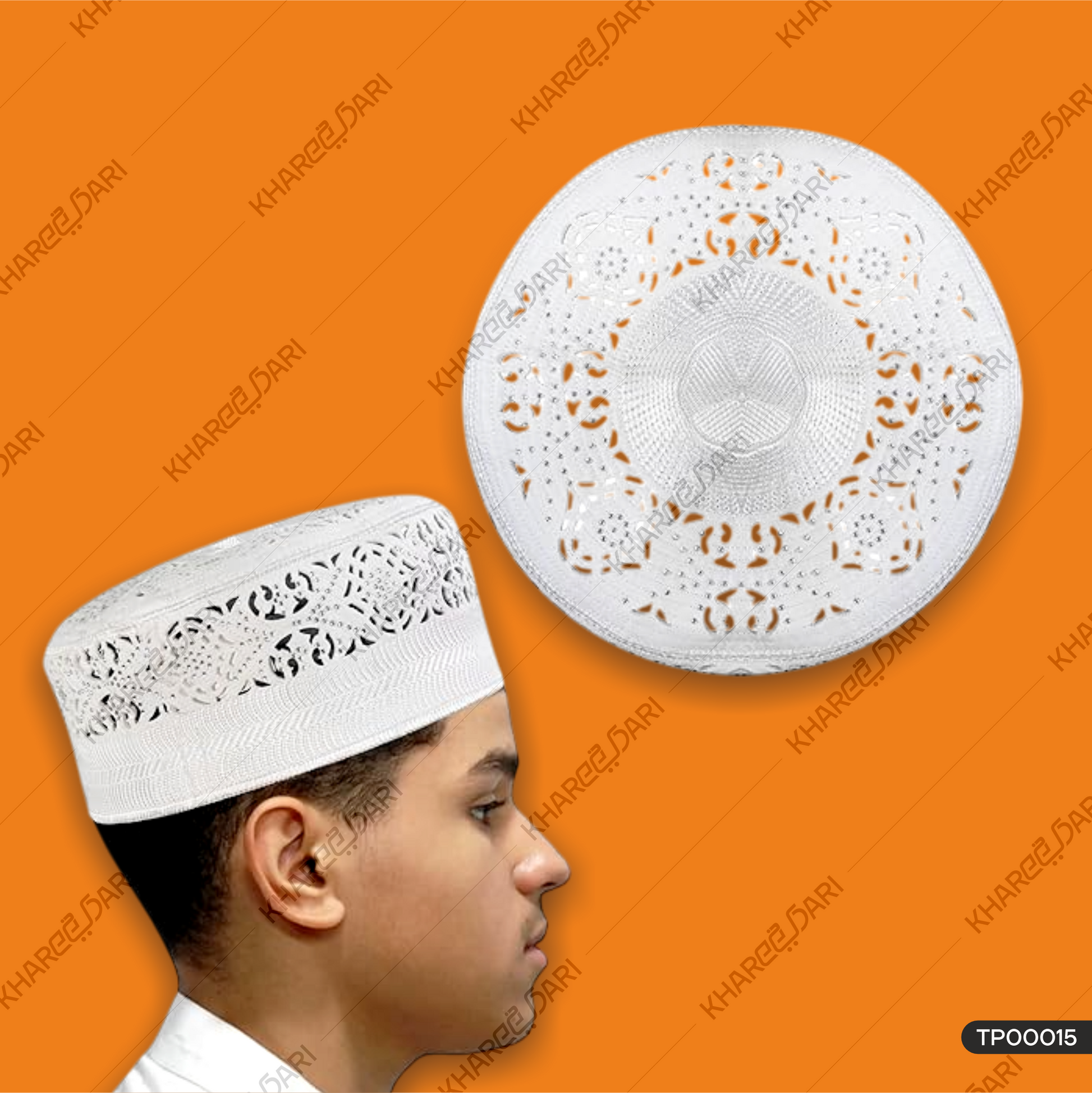 Bangladeshi White Diamond Topi |New Maulana Saad Islamic Namazi Prayer Cap