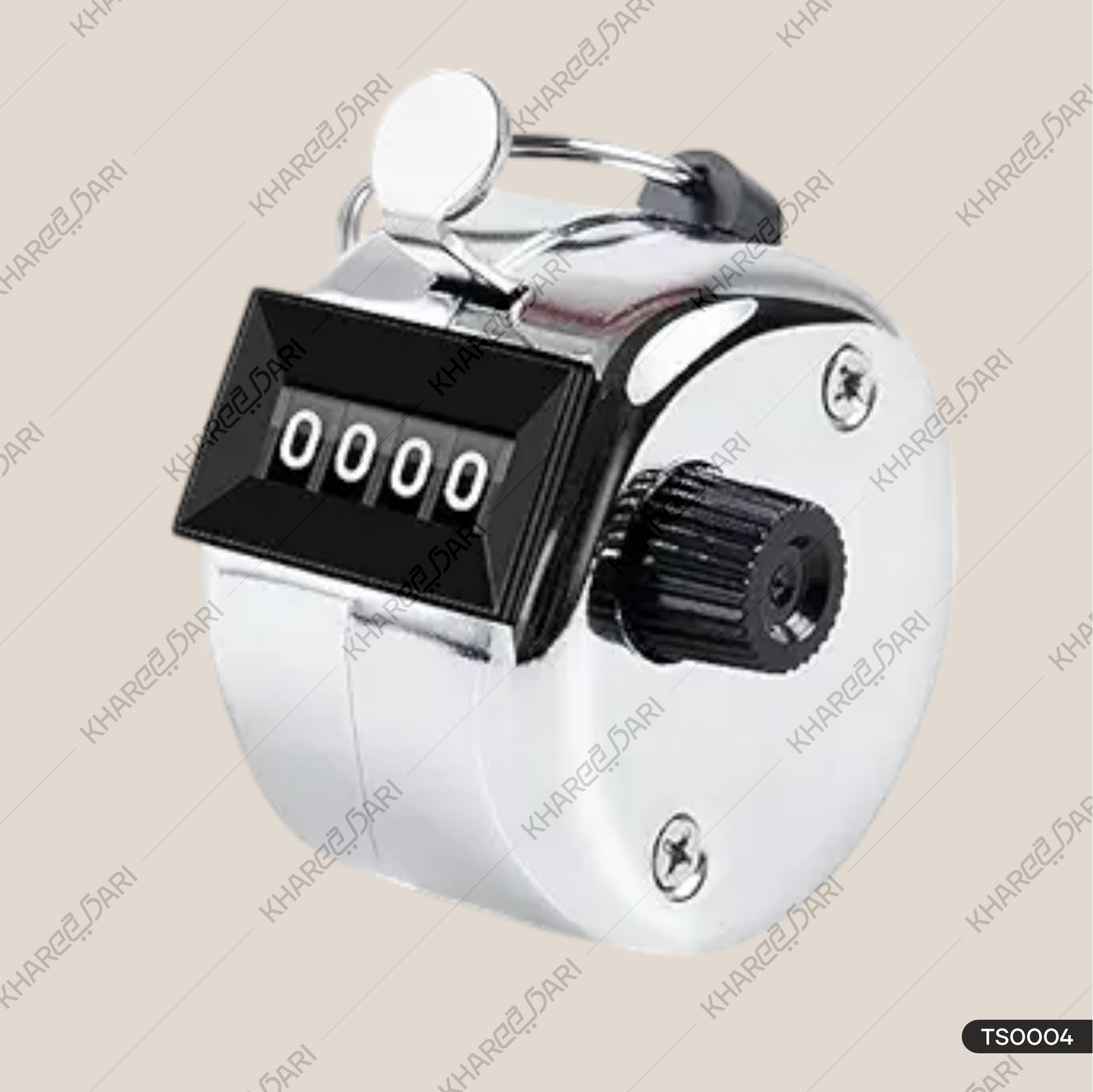 Metal Hand Digital Tally Counter with Reset Knob   Tasbeeh