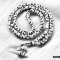 Tasbih Stone Allah Muhammad Beads Muslim Prayer White Black Mala Gifting For Eid Ramadan - Khareedari 