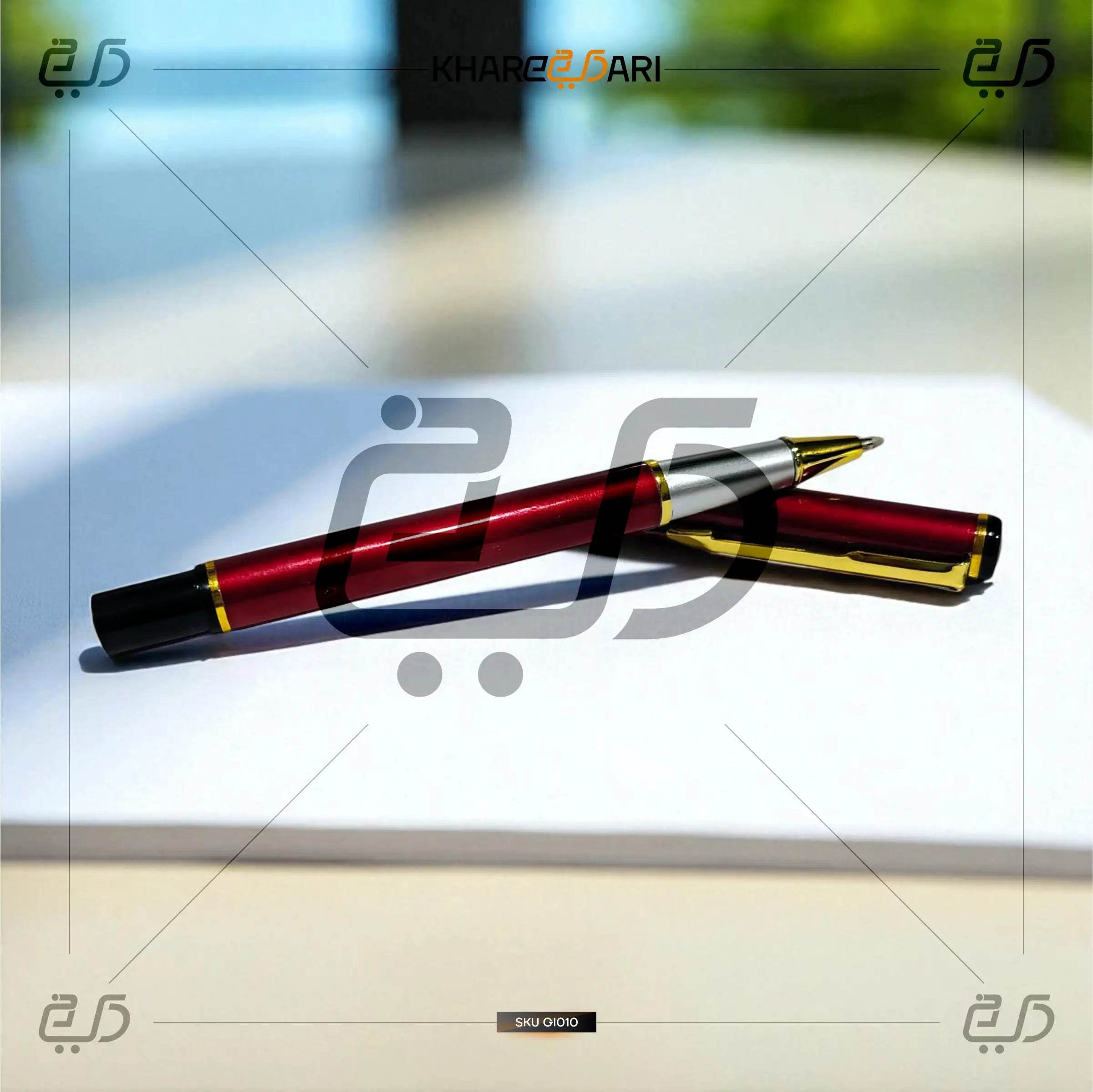 Gulnaar Classic Pen – Maroon & Gold | Customised & Personalised Gift - Khareedari 