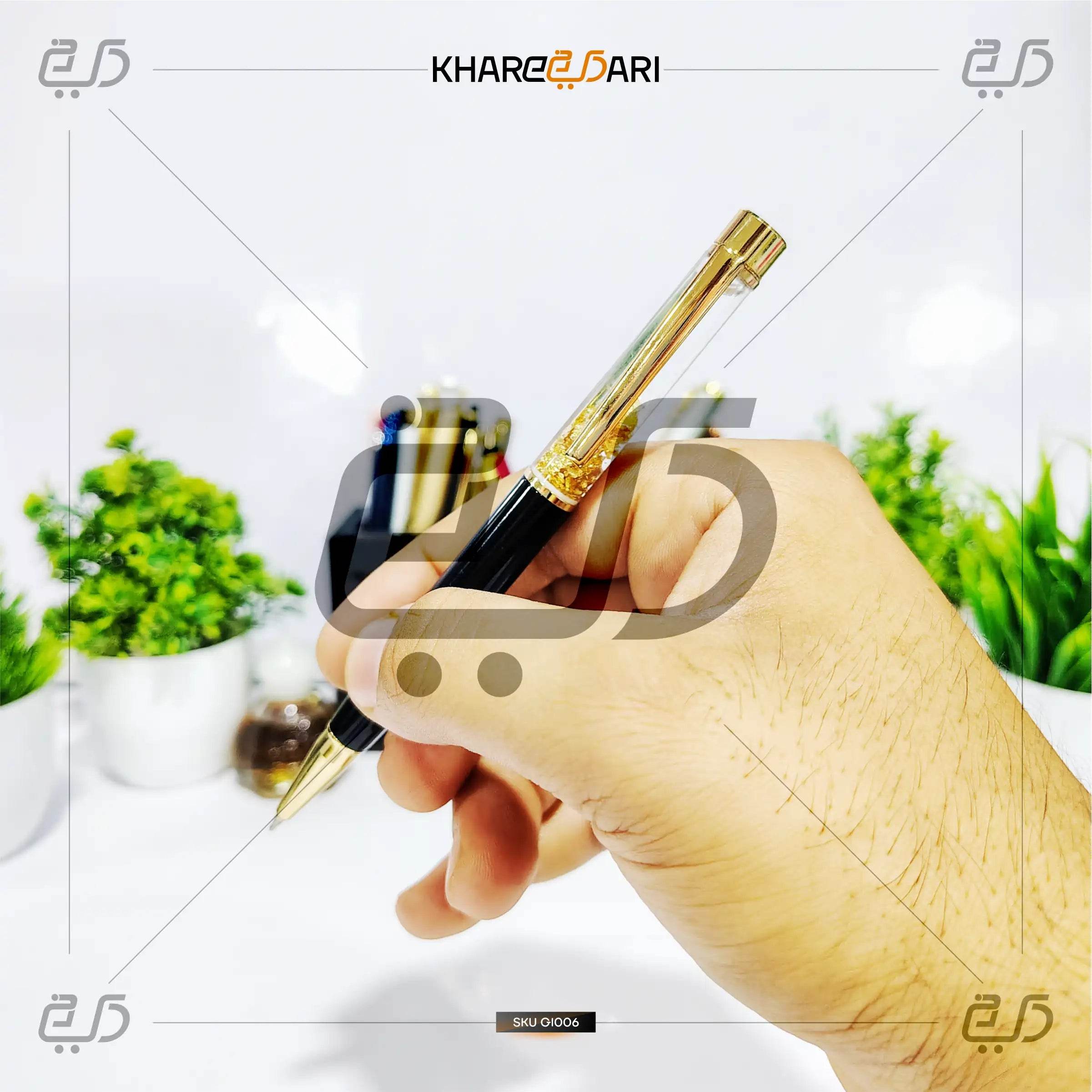 Royal Blue GoldFlake Pen | Elegant Personalised Gift - Khareedari 