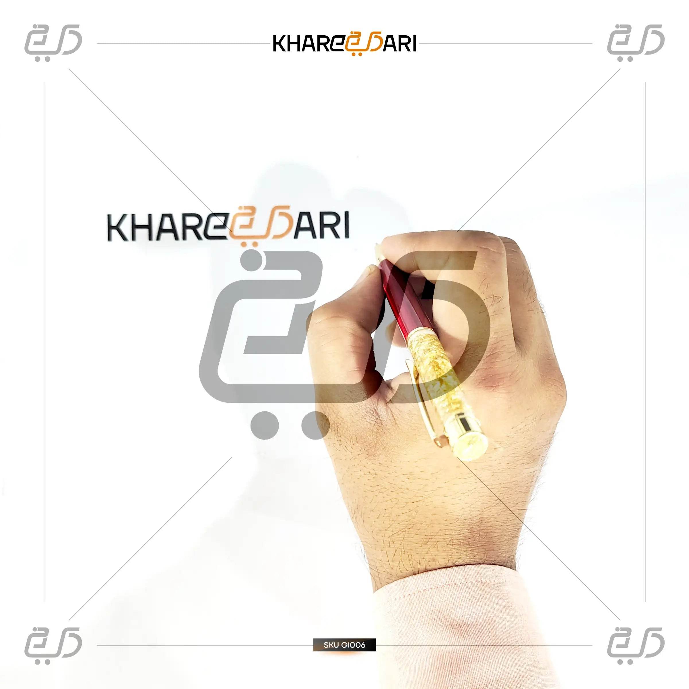 Royal Blue GoldFlake Pen | Elegant Personalised Gift - Khareedari 