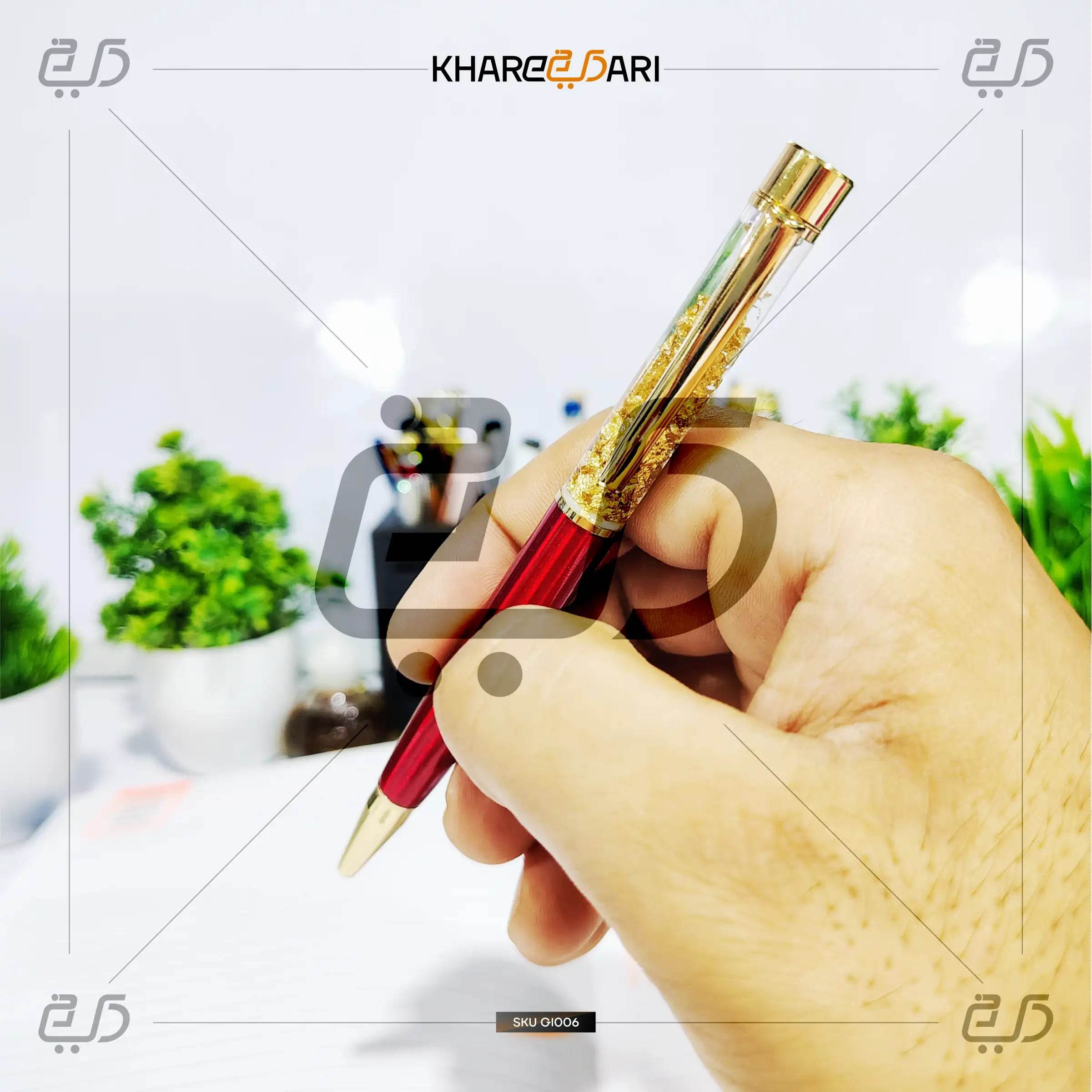 Royal Blue GoldFlake Pen | Elegant Personalised Gift - Khareedari 