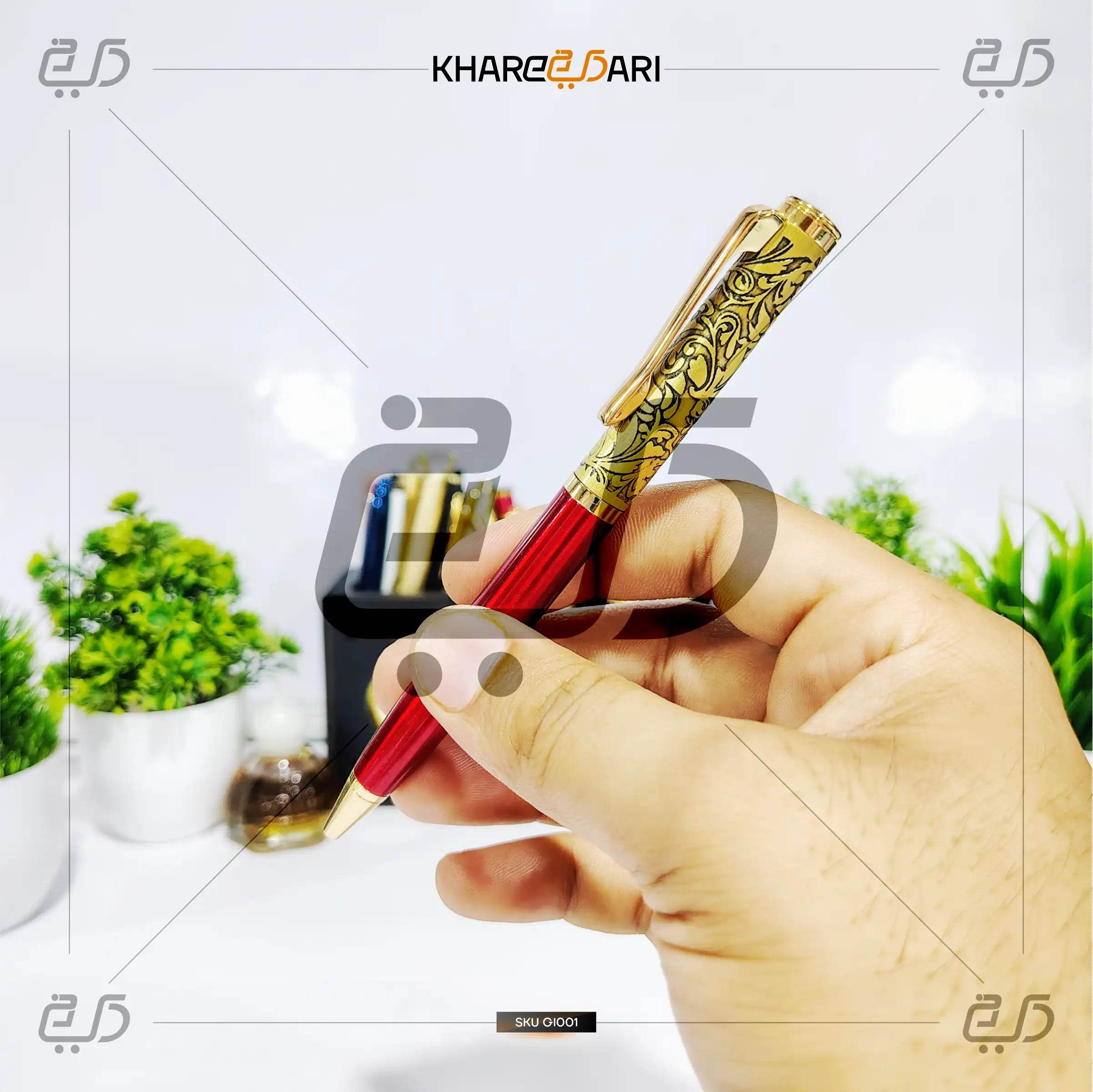 Royal Signature Pen – Red & Gold | Customised & Personalised Gift - Khareedari 