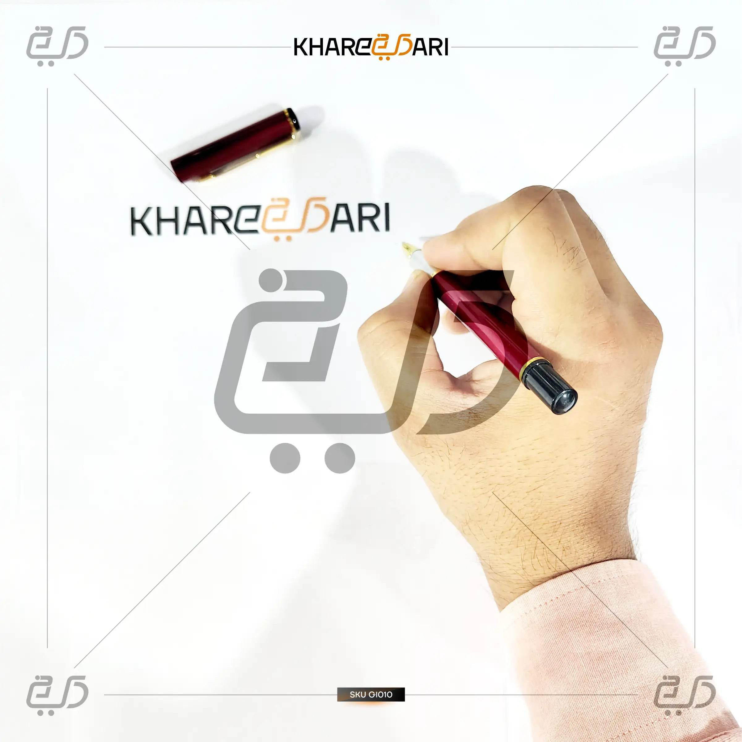 Gulnaar Classic Pen – Maroon & Gold | Customised & Personalised Gift - Khareedari 