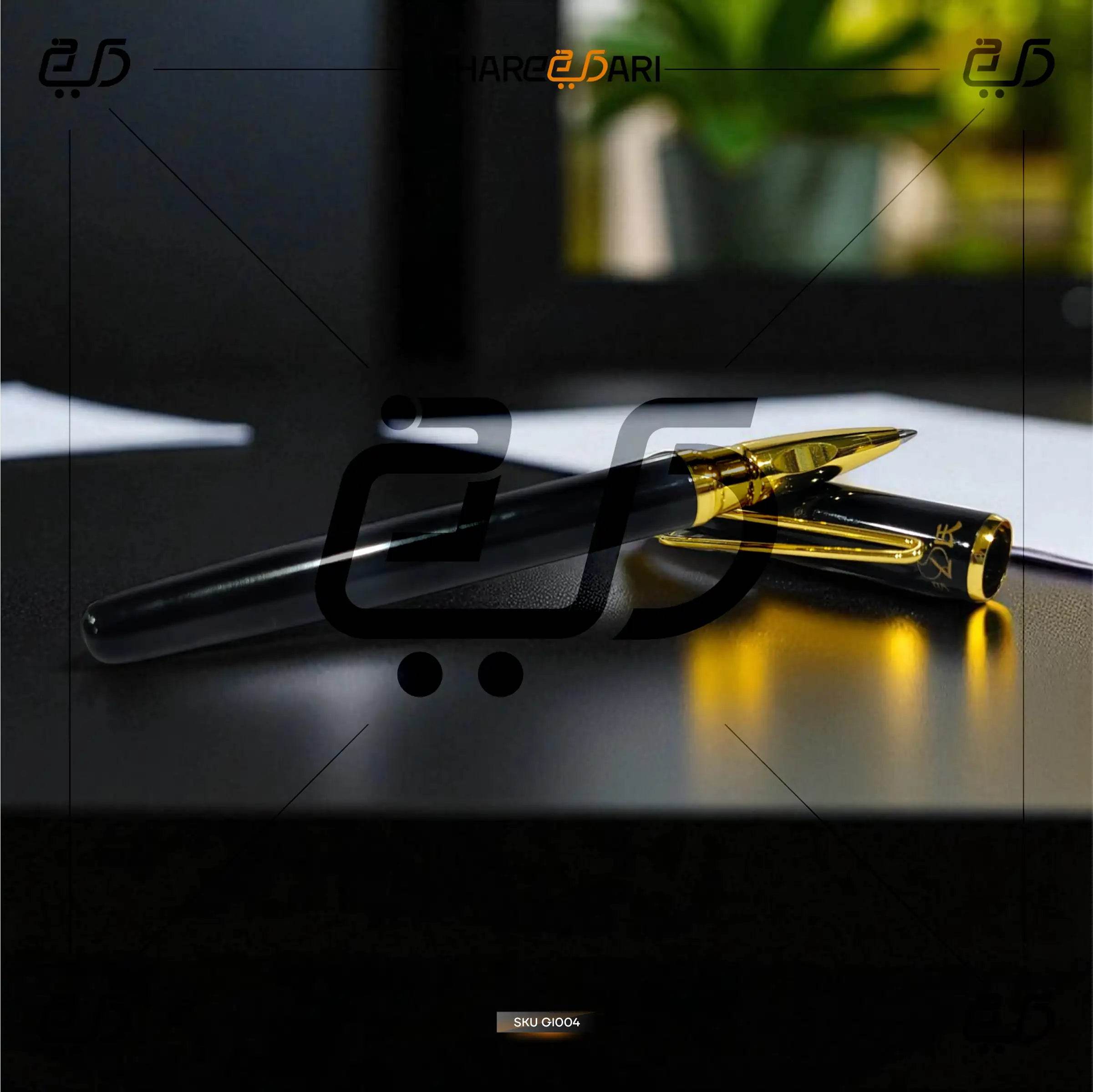 Midnight Elegance Pen – Black & Gold | Customised & Personalised Gift - Khareedari 