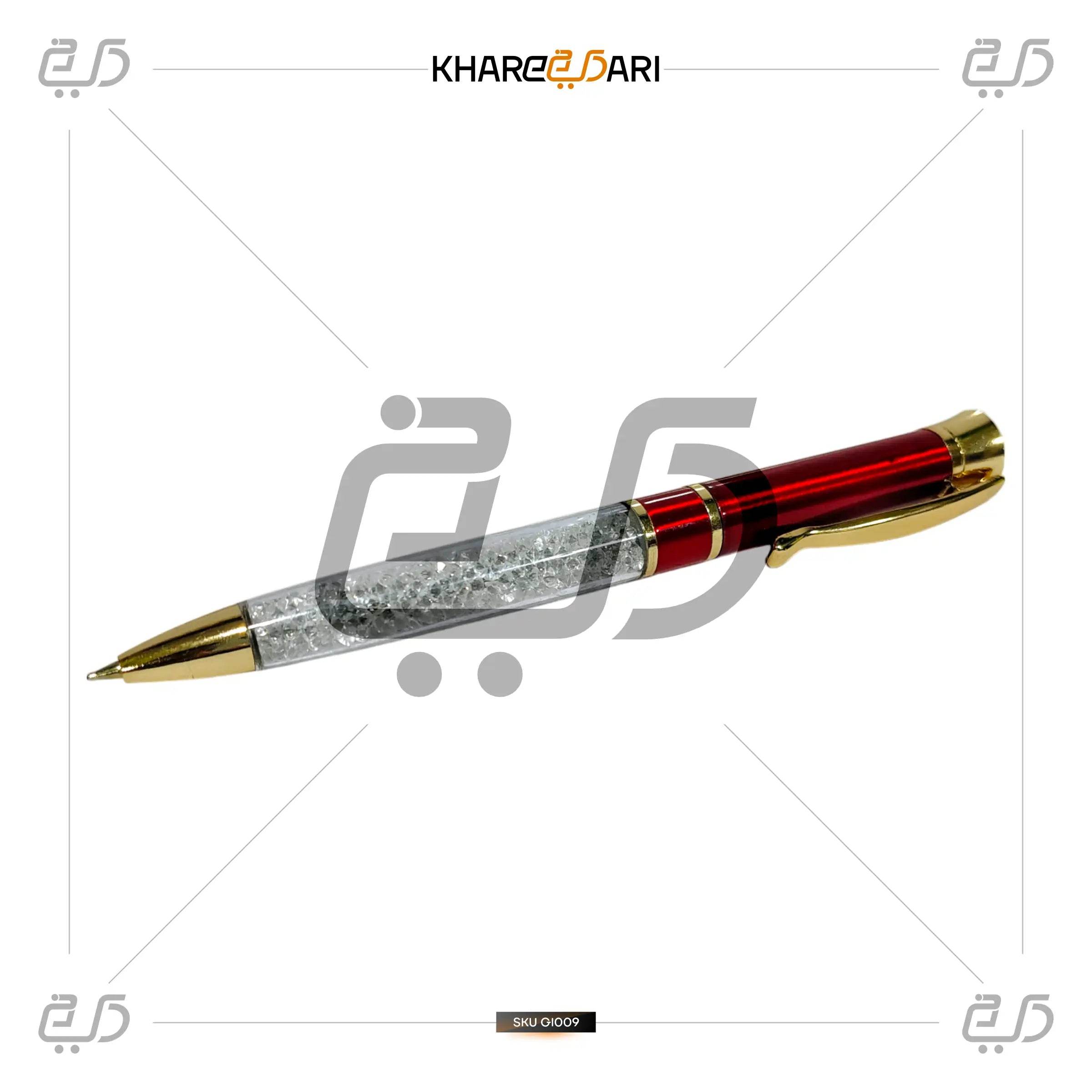 Regal Crimson Crystal Pen | Customised & Personalised Gift - Khareedari 