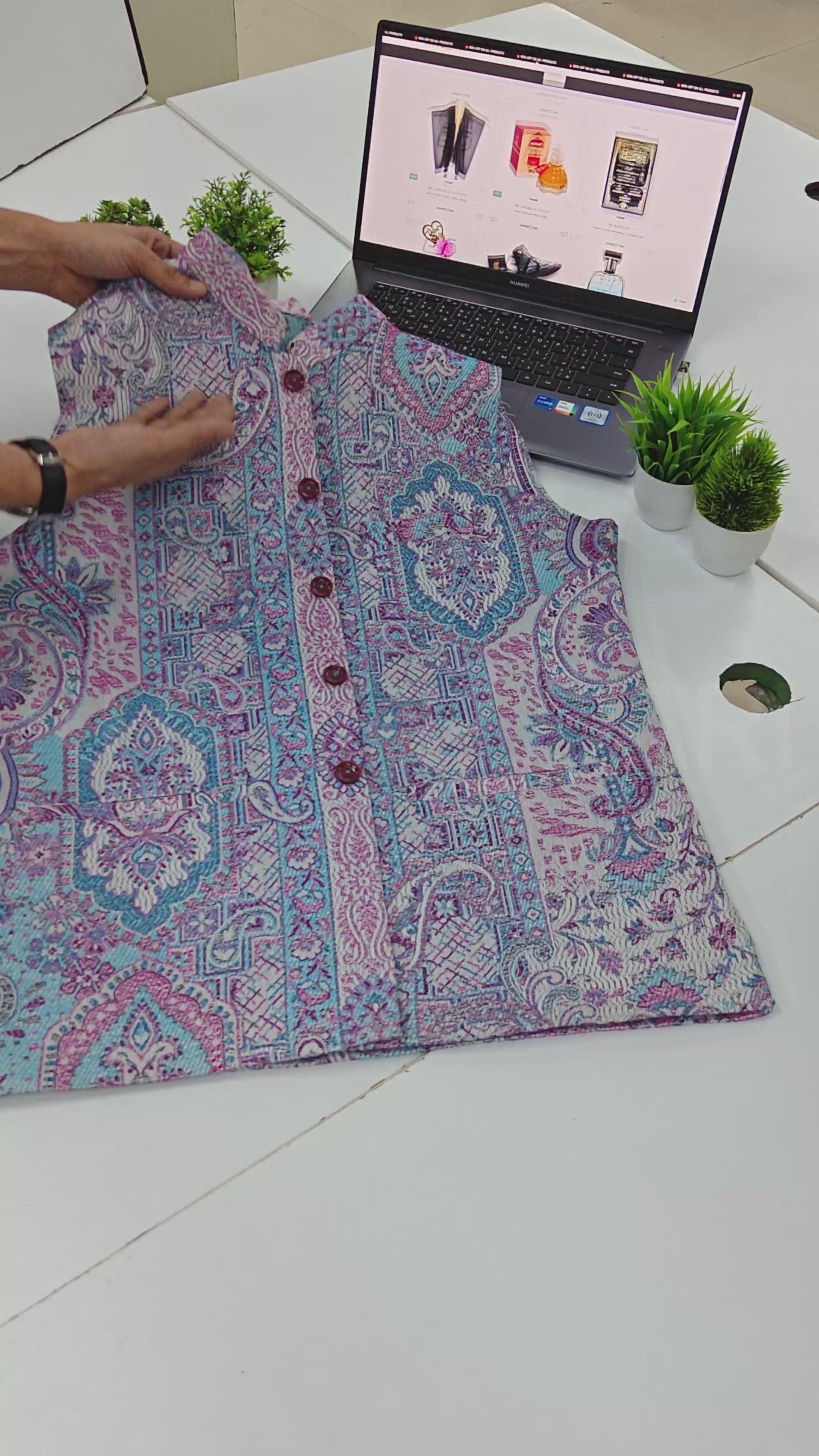 Kani Printed Nehru Jacket (Sadri)