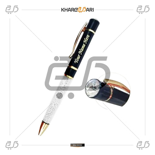 Elegant Crystal Ballpoint Pen | Single Pen Gift Box - Khareedari 