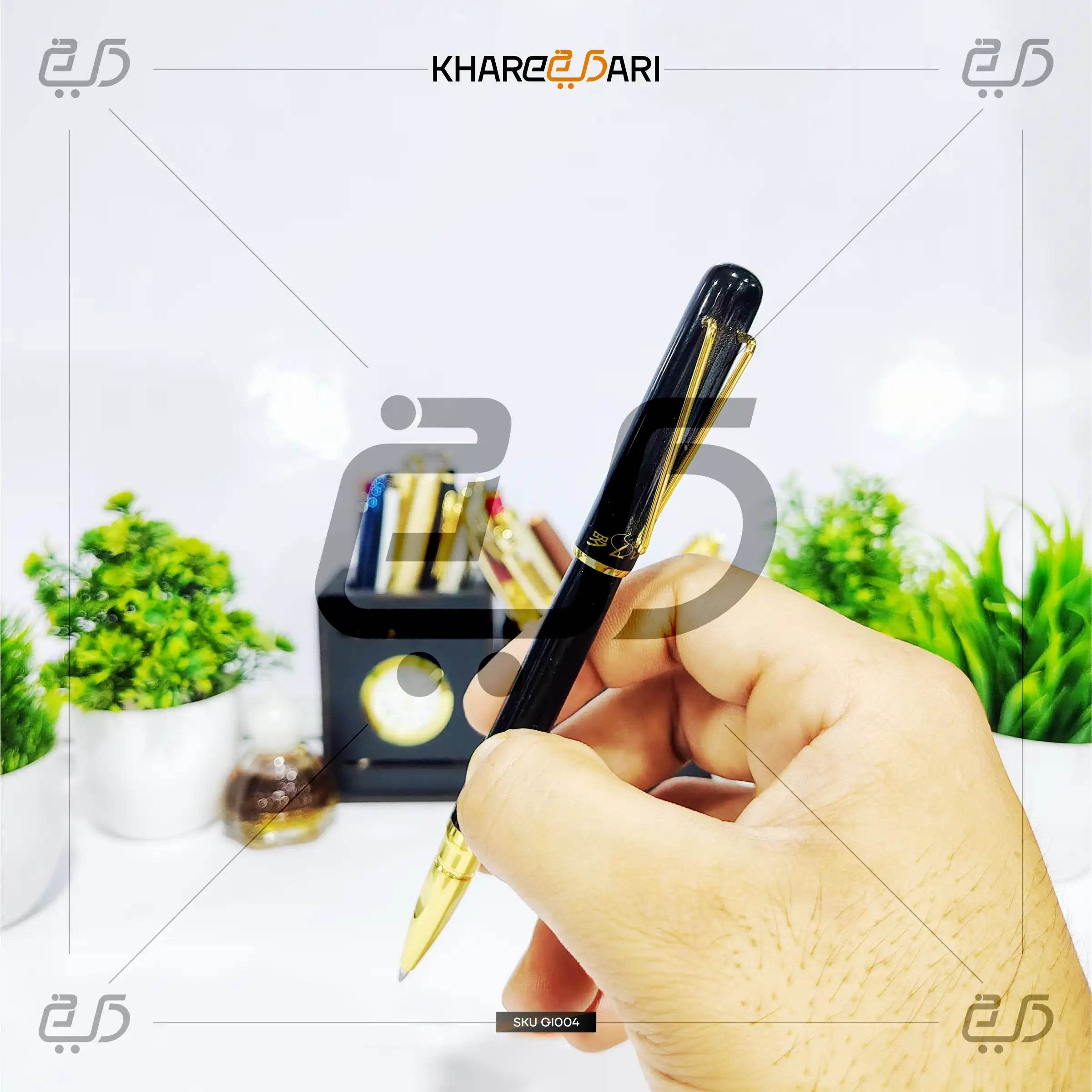 Midnight Elegance Pen – Black & Gold | Customised & Personalised Gift - Khareedari 