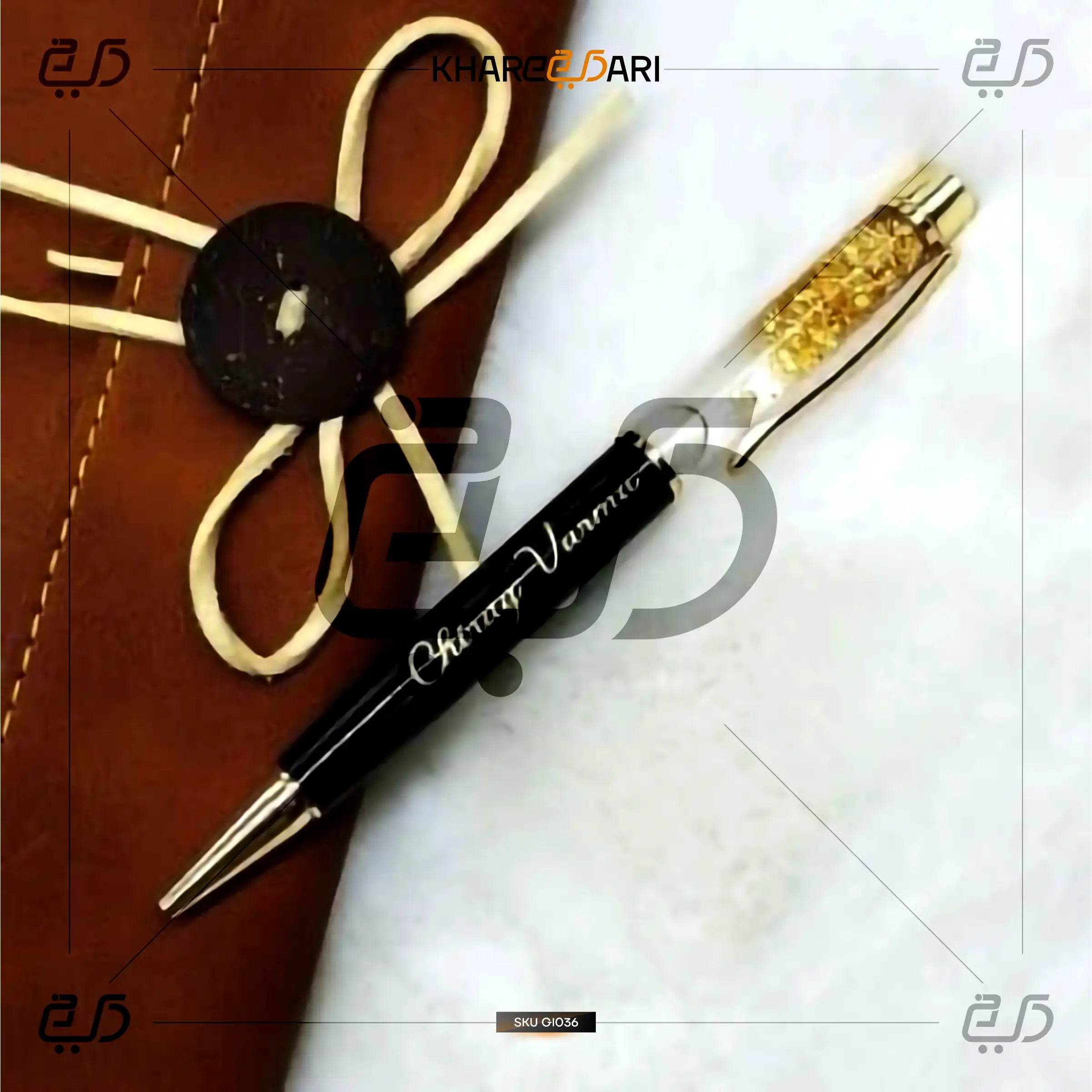 Royal Blue GoldFlake Pen | Elegant Personalised Gift - Khareedari 