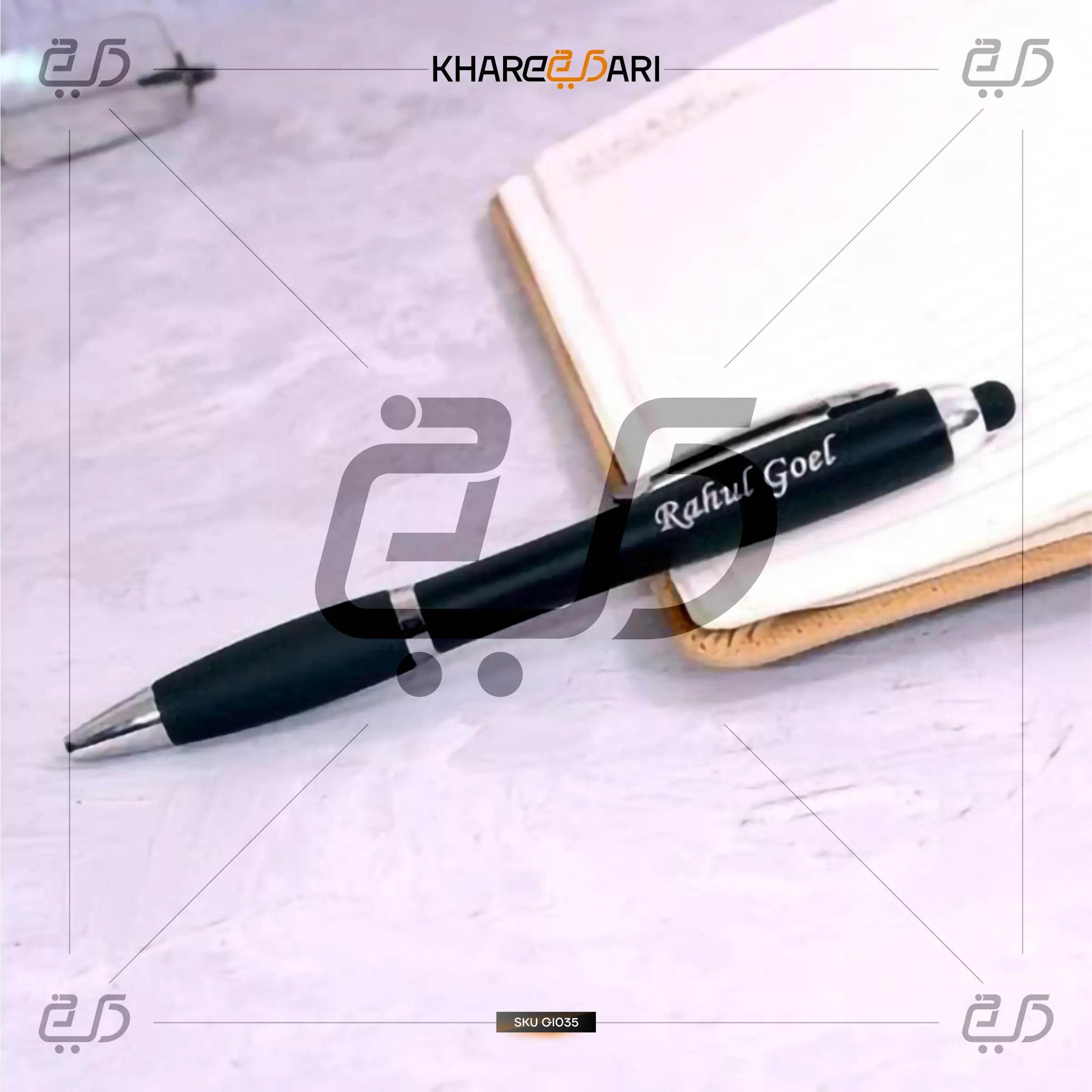 Personalised LED Light Pen with Stylus | Name Engraved - Khareedari 