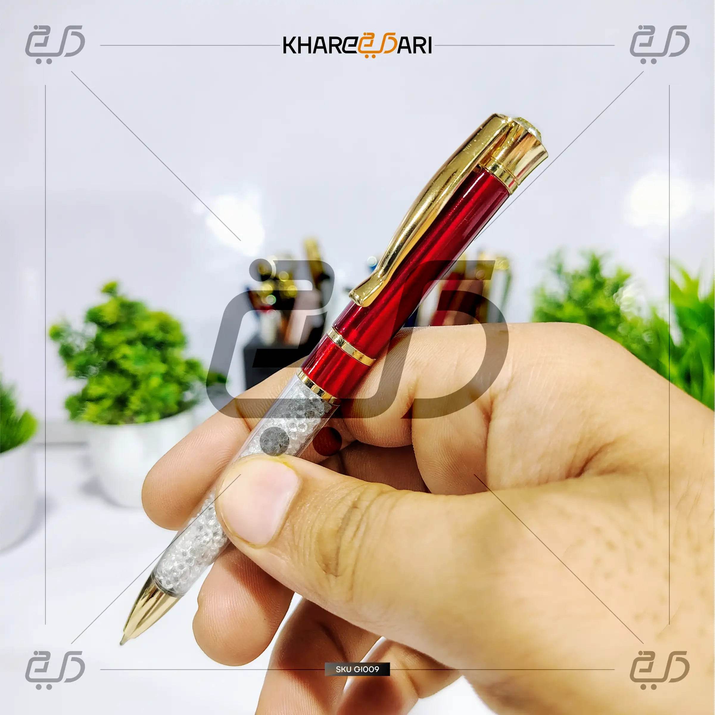 Regal Crimson Crystal Pen | Customised & Personalised Gift - Khareedari 