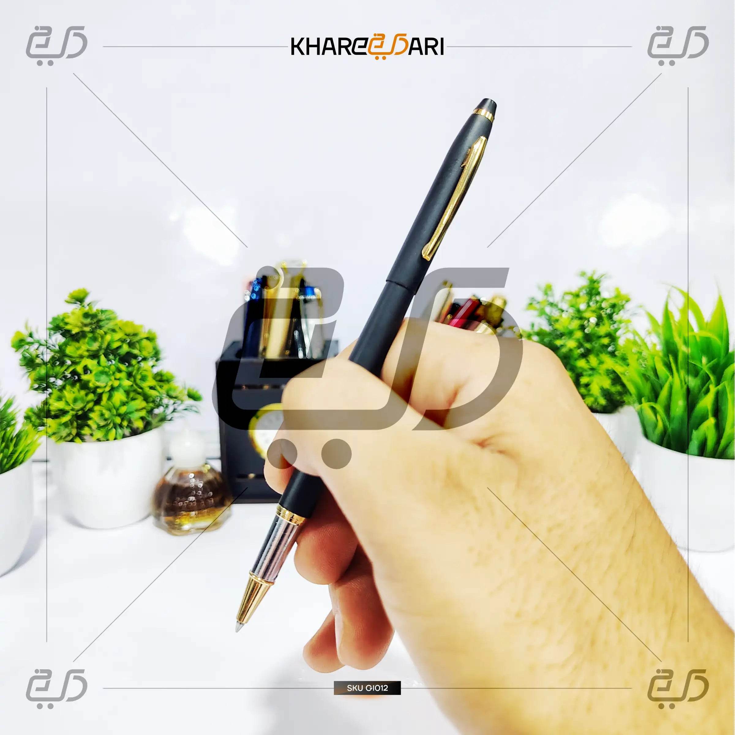 Executive Noir Pen – Black & Chrome | Customised & Personalised Gift - Khareedari 