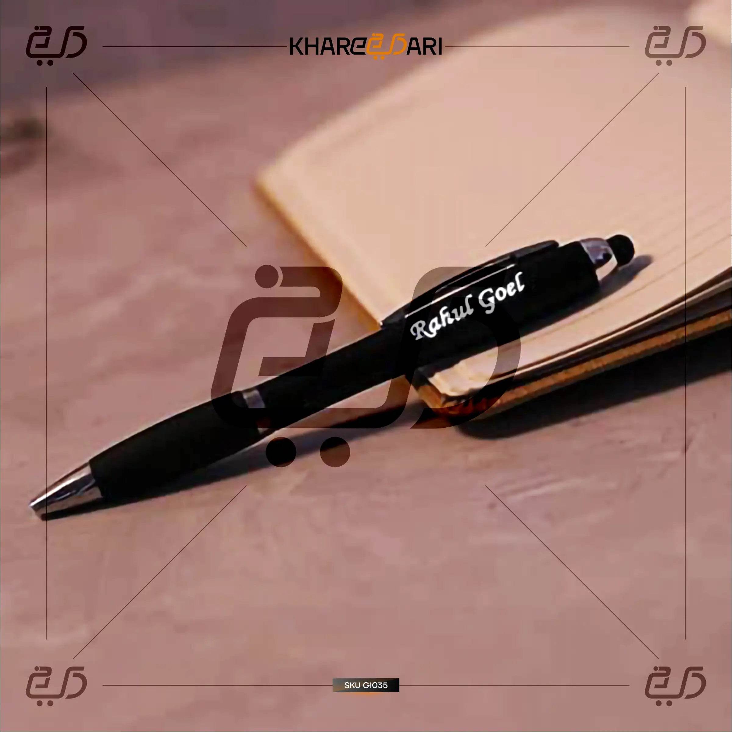 Personalised LED Light Pen with Stylus | Name Engraved - Khareedari 