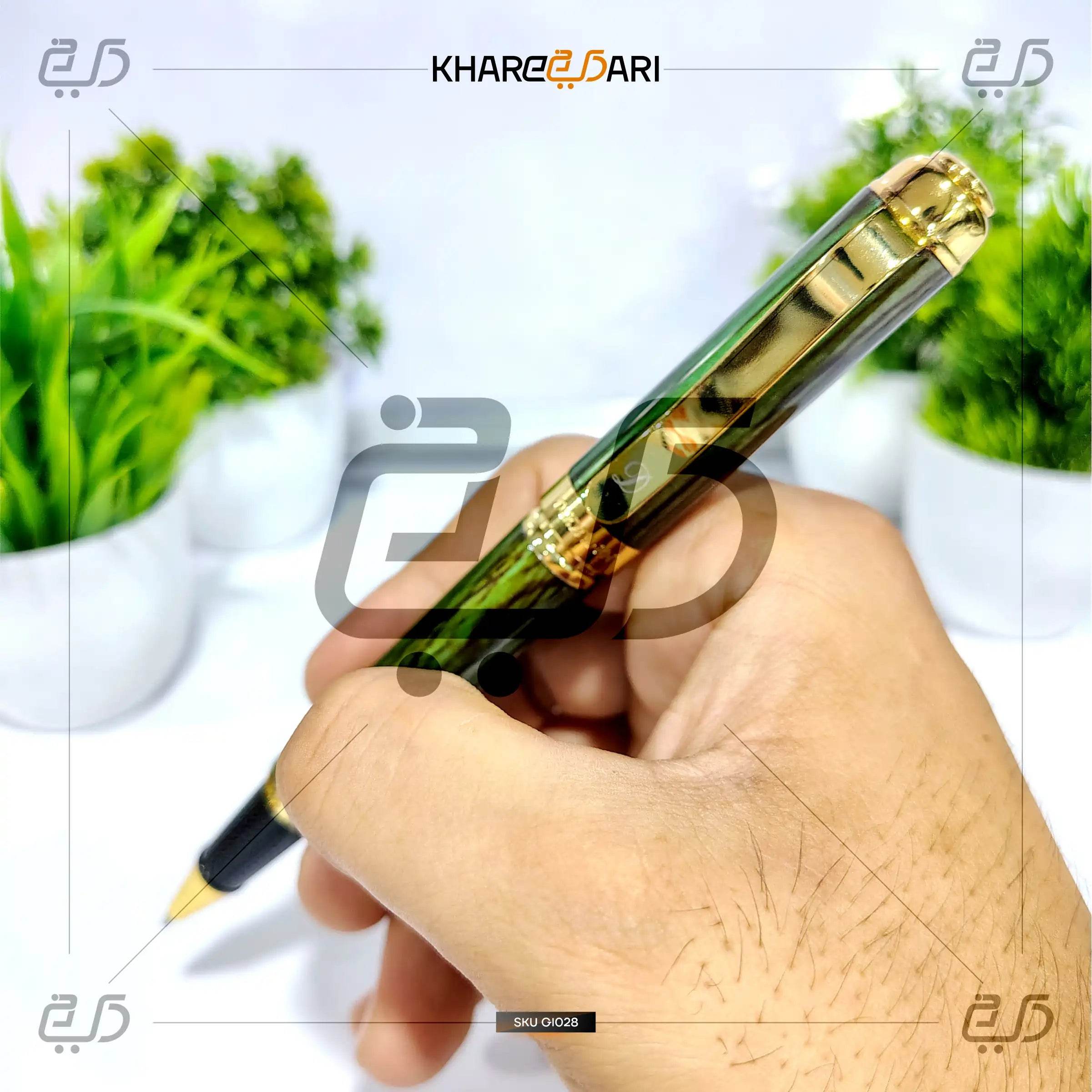 Zaitoon Executive Pen – Green Gold Edition | Customised & Personalised Gift - Khareedari 