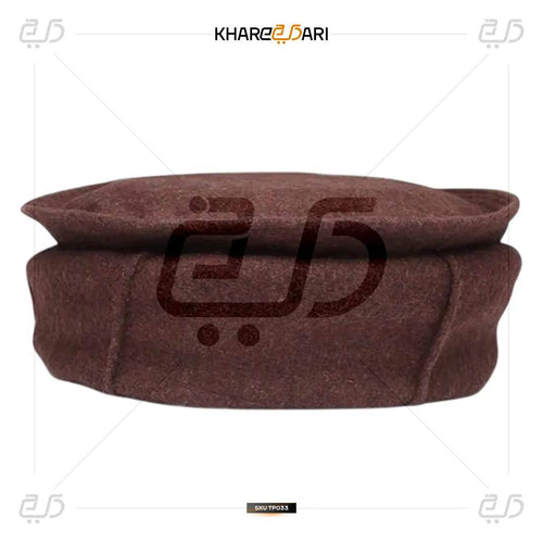Afghani Woolen Pakol Cap | Winter Beanie Topi - Khareedari Brown